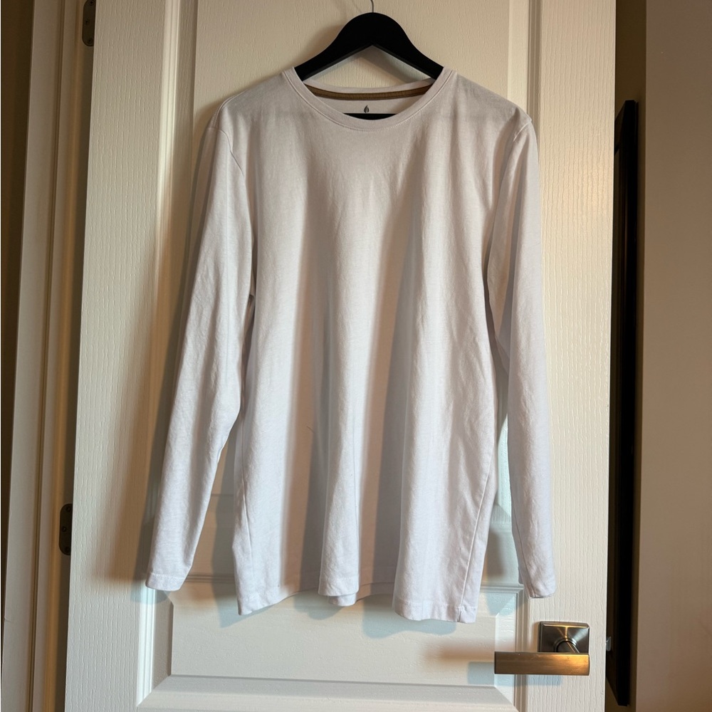 Essentials Men's White Long-Sleeve Crew Tee